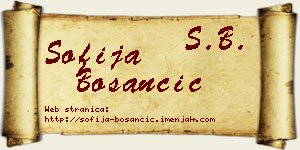 Sofija Bosančić vizit kartica